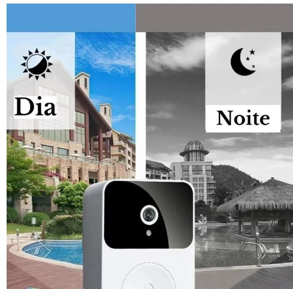 Câmera com visão noturna infravermelha da campainha inteligente