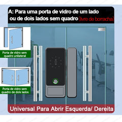 Fechadura Digital RAYKUBE G18 para porta de vidro Tuya Bluetooth, sem furos