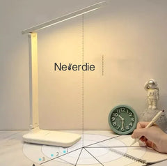 Detalhe do controle toque da lâmpada LED Neverdie para seleção de modos