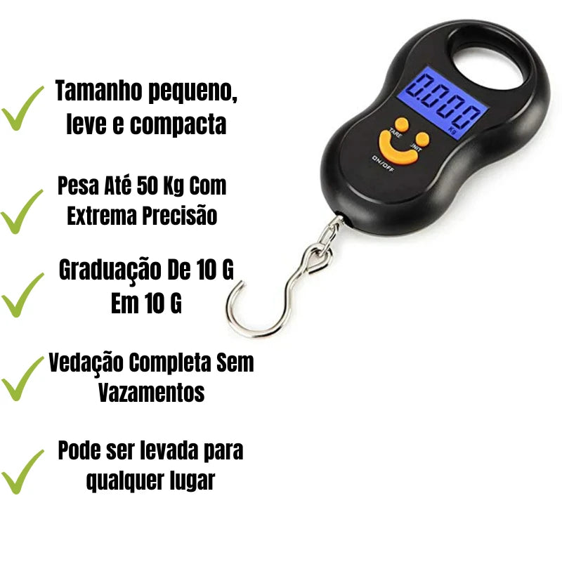 Balança portátil com fita métrica acoplada