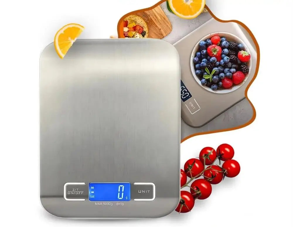 Balança Digital de Cozinha Aço Inox 10kg com Precisão 0,1g - Vista frontal