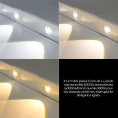 Luminária LED Recarregável e Sensor de Movimento - Instalação Fácil, Design Moderno e Elegante