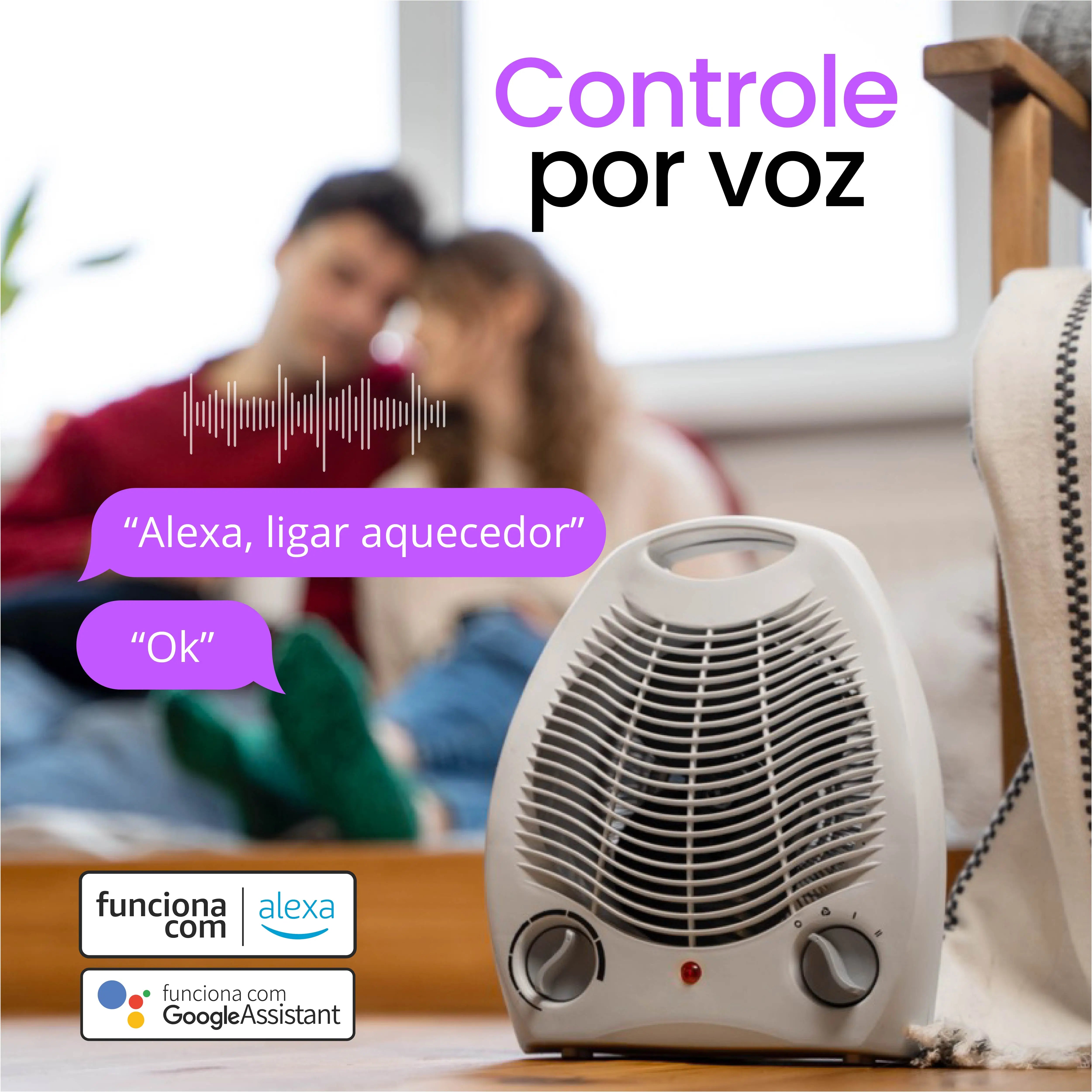 Detalhe da tomada inteligente e painel de controle