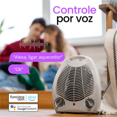 Detalhe da tomada inteligente e painel de controle