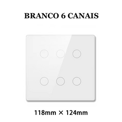 Interruptor Inteligente Wi-Fi 4x4 Tuya Smart Opção com 6 Canais, com Touch Integrado com Alexa e Google Home