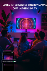 Faixa LED/Luz de Fundo (Backlight) Inteligente Para Imersão de Ambientes, WI-FI, 3,5 Metros - Útil para Smart TV de 24 a 65 Polegadas