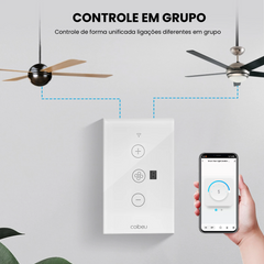 Interruptor Inteligente Tuya Wi-Fi Multifuncional e Ventilador Integrado Alexa e Google Home