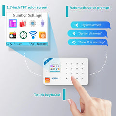 Kit Alarme Residencial KERUI WiFi GSM Tuya sem fio