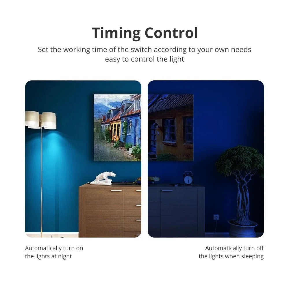 Interruptor inteligente Zemismart Zigbee branco 1 gang com painel de vidro