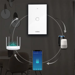 Interruptor Wi-Fi Touch Opção COM Fio Neutro e até 4 Canais, Elegante e Integrado com Alexa ou Google Home