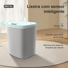 Lixeira Inteligente Abertura e Fechamento Automática com Sensor 3D - A Higiene e a Tecnologia ao seu alcance!