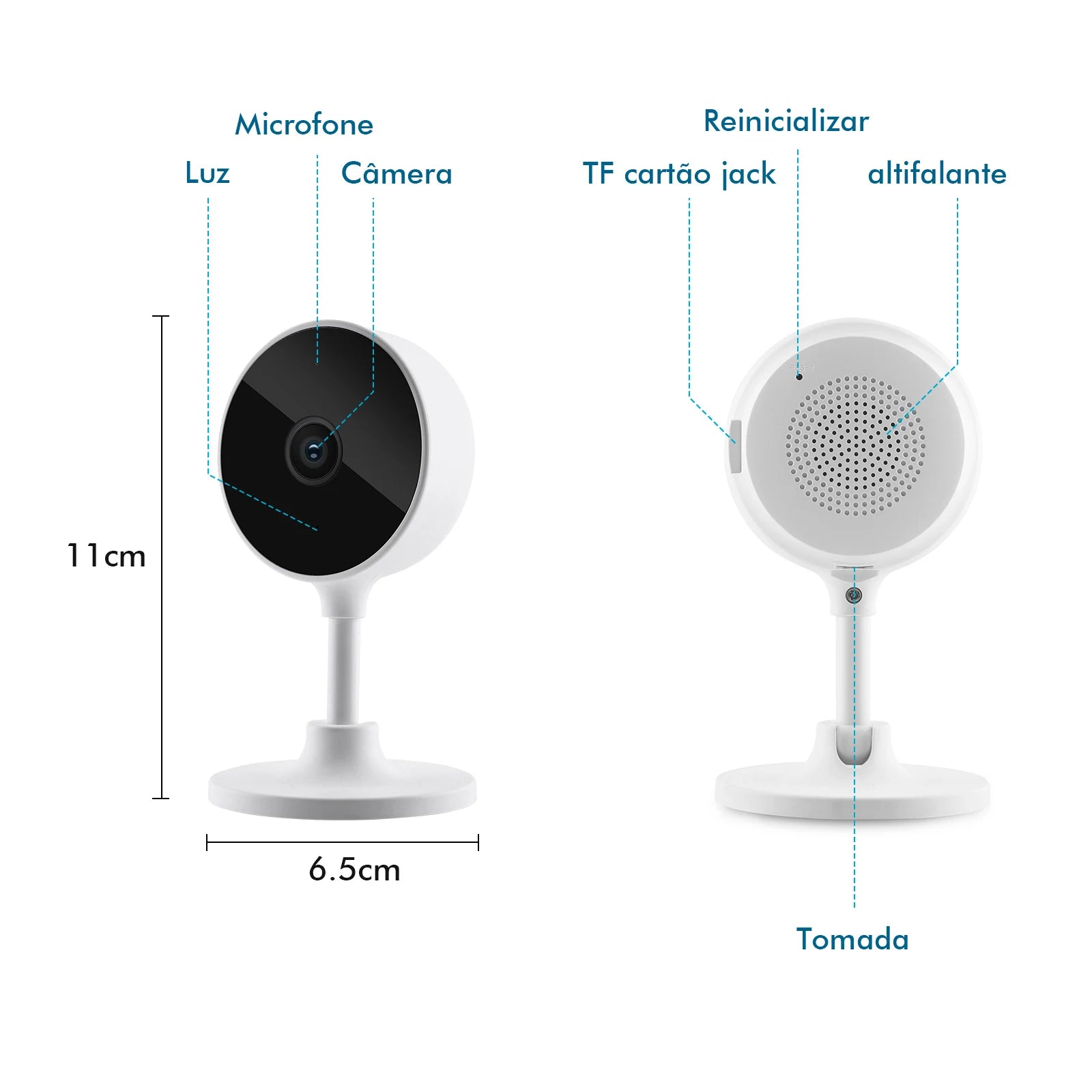 Mini Câmera de Segurança Wi-Fi com visão noturna