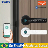 Maçaneta Digital Inteligente XSDTS com biometria, RFID e Bluetooth Tuya