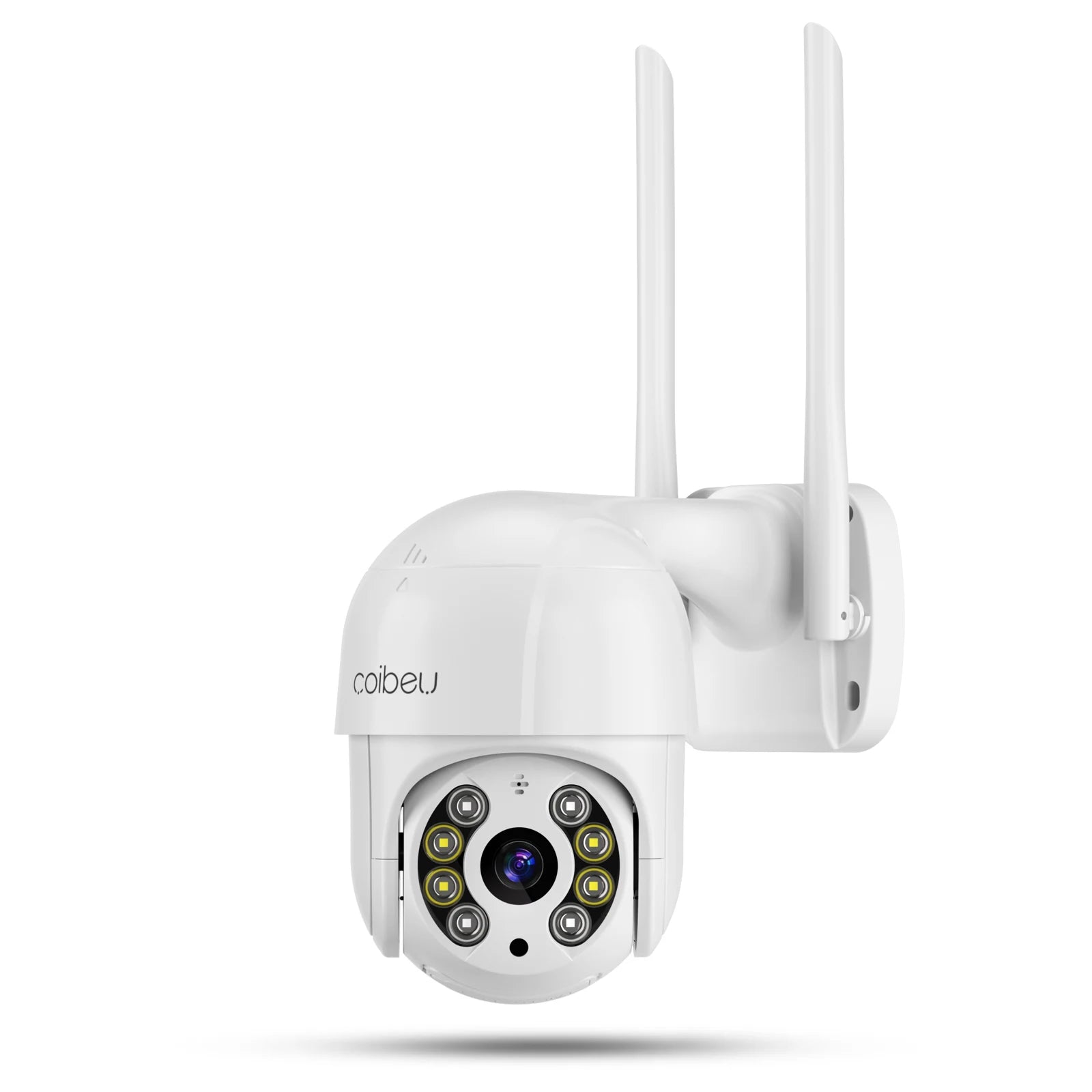 Câmera de segurança Wi-Fi COIBEU preta com lente frontal de 3MP