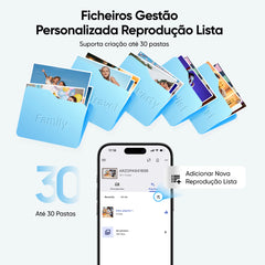 Porta-Retrato Digital WiFi ARZOPA D10 com tela touch IPS e app Frameo