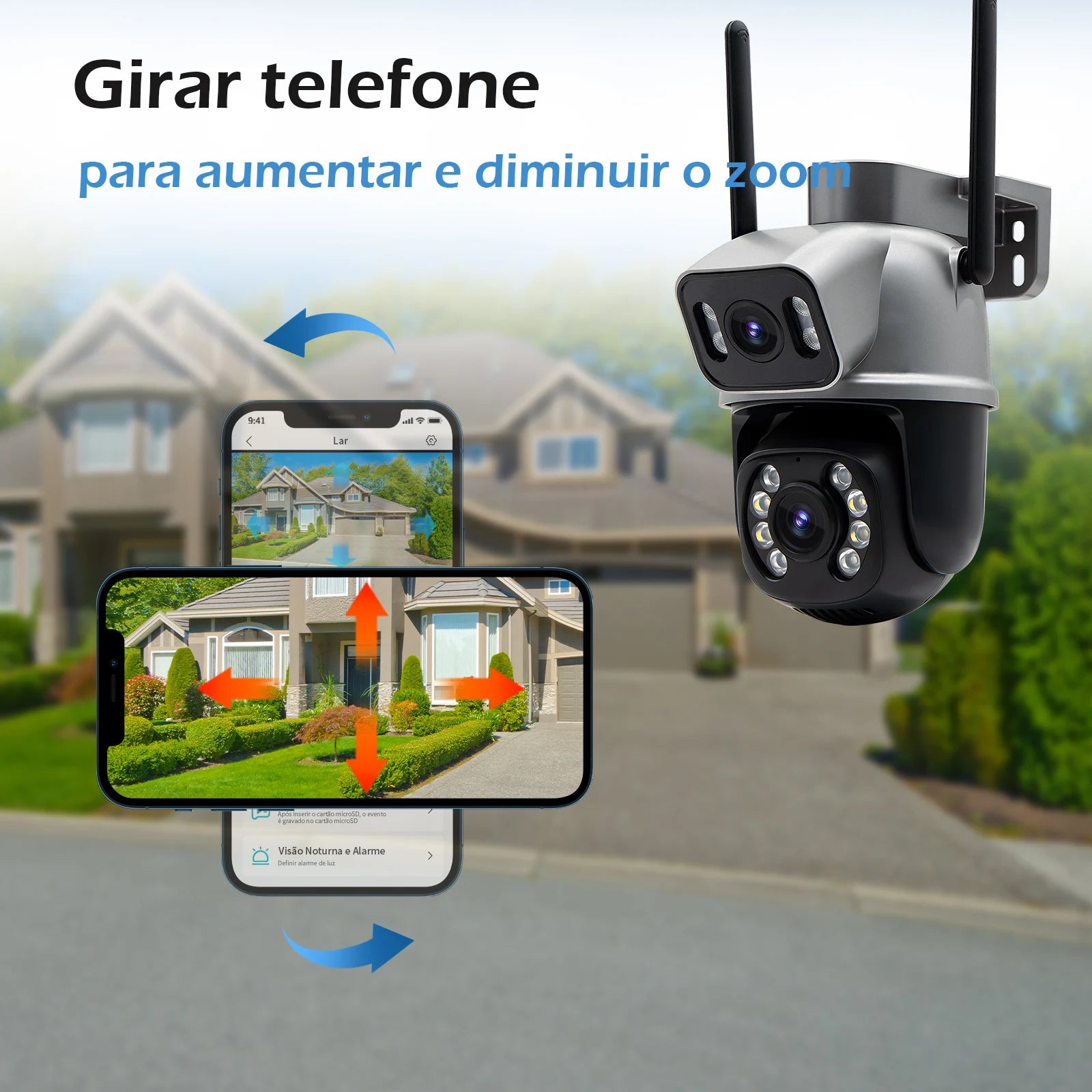 Câmera de Segurança Coibeu A28B 4K Wi-Fi com visão 360°