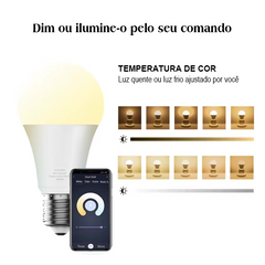 Lâmpada Inteligente Bluetooth 15W (110v e 220v), RGB 16 Milhões de Cores, Integrada com Alexa e Google Home