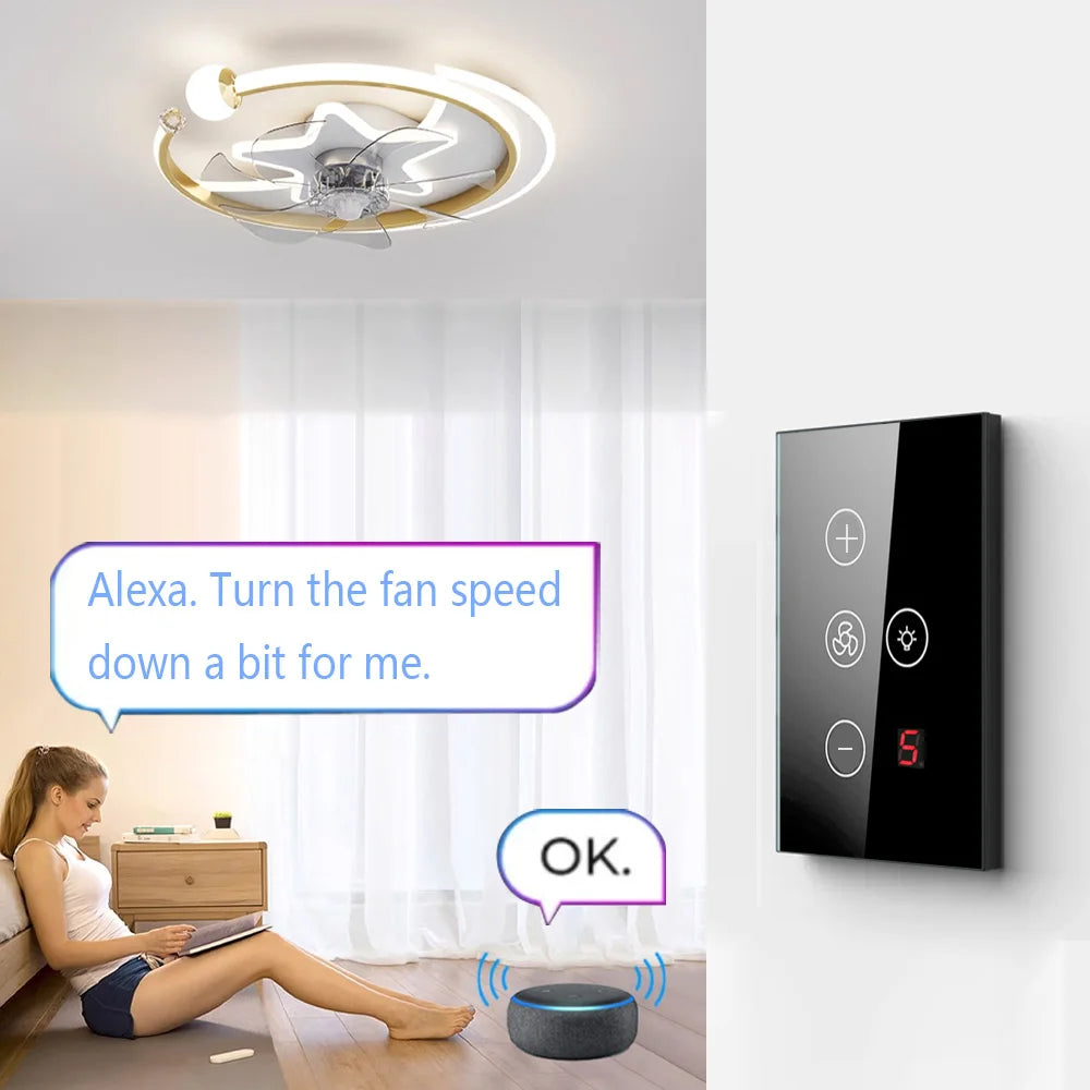 Interruptor inteligente Zigbee preto vista lateral e trás