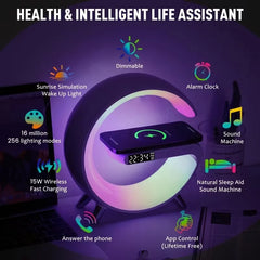 Produto em uso com smartphone carregando na base Qi
