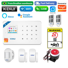 Kit Alarme Residencial KERUI WiFi GSM Tuya sem fio