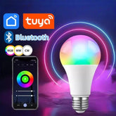 Lâmpada inteligente RGB E27 Tuya com Bluetooth - vista frontal completa