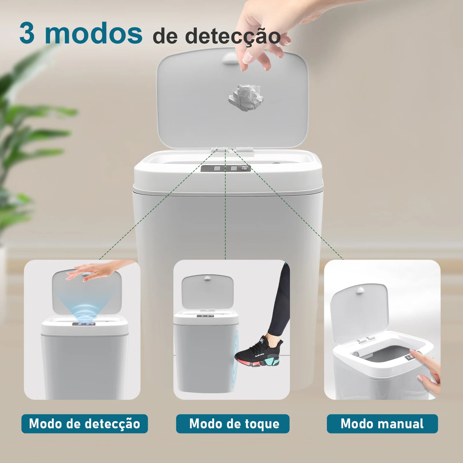 Lixeira Inteligente com sensor 3D e abertura automática