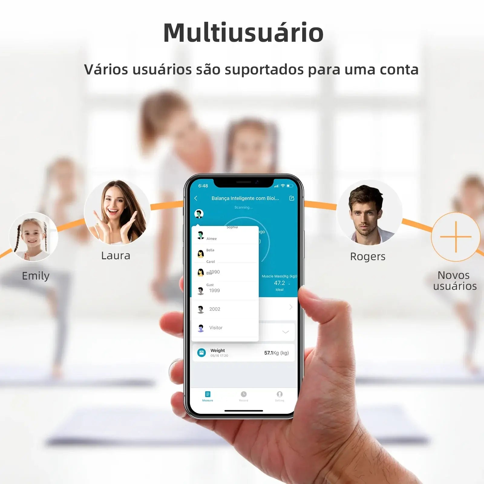 Balança Inteligente Digital Coibeu com bioimpedância e Tuya Smart