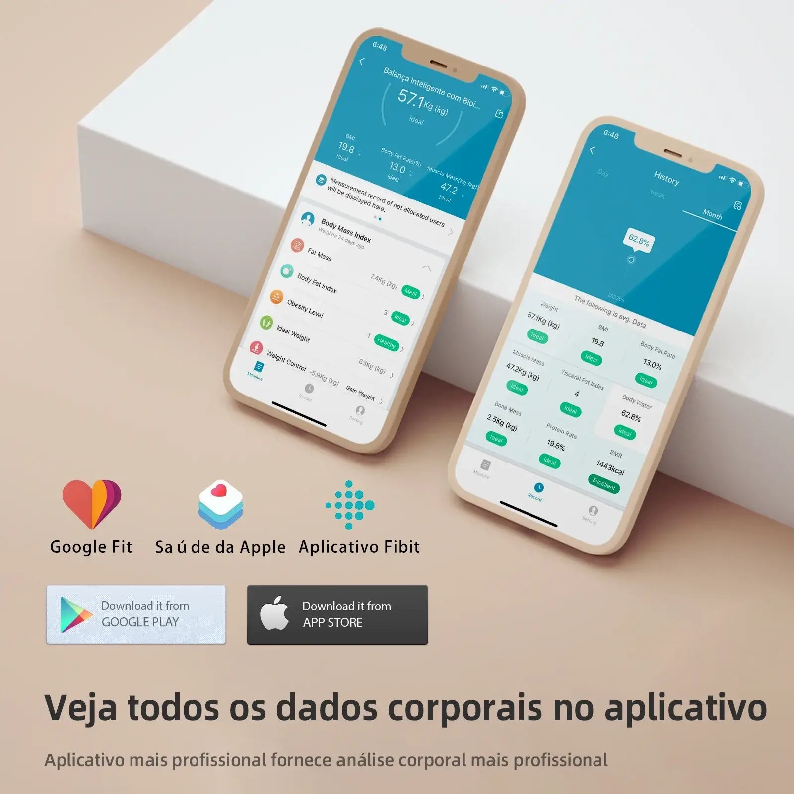 Balança Inteligente Digital Coibeu com bioimpedância e Tuya Smart