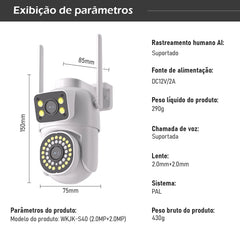 Câmera em instalação externa com proteção IP66