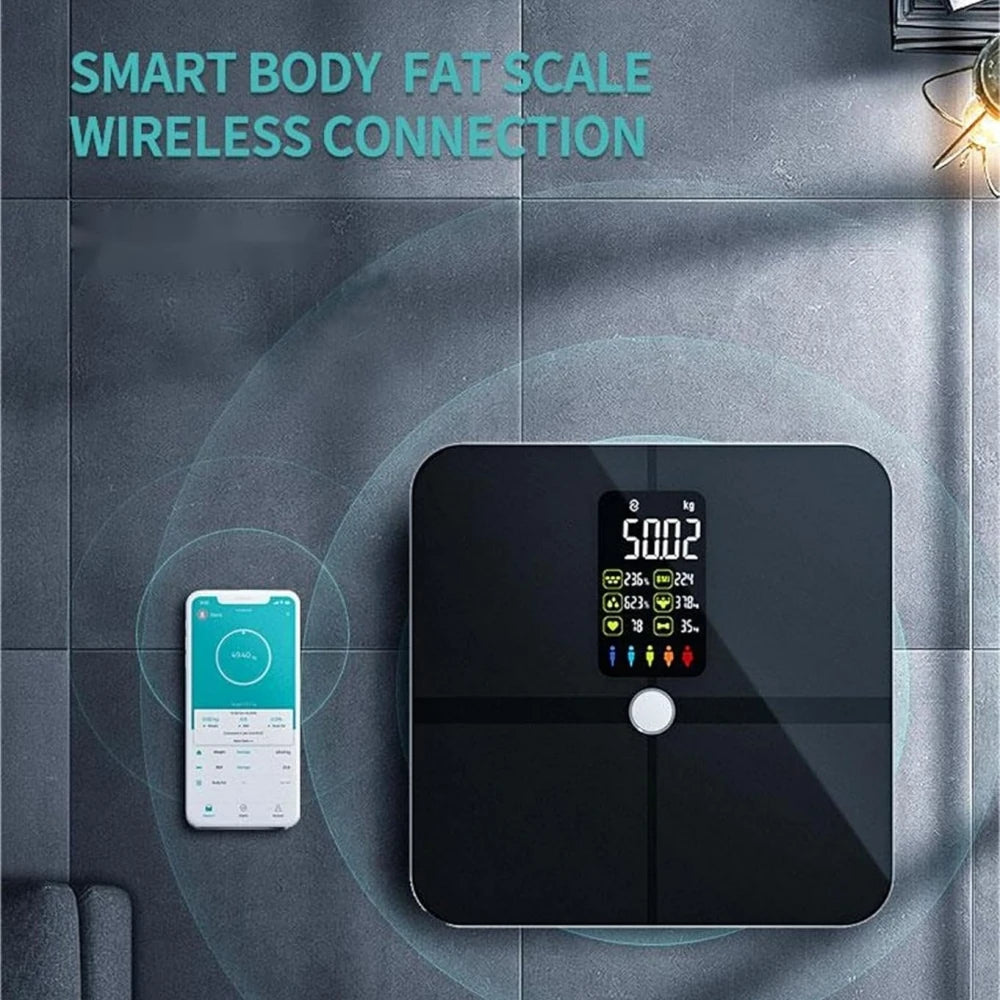 Balança Inteligente Digital com bioimpedância, Bluetooth e medição até 180kg
