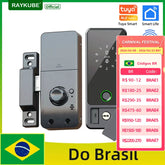 Fechadura Digital RAYKUBE G18 Tuya Bluetooth com biometria, para madeira e aço