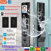 Fechadura inteligente X6 externa com câmera frontal — vista frontal