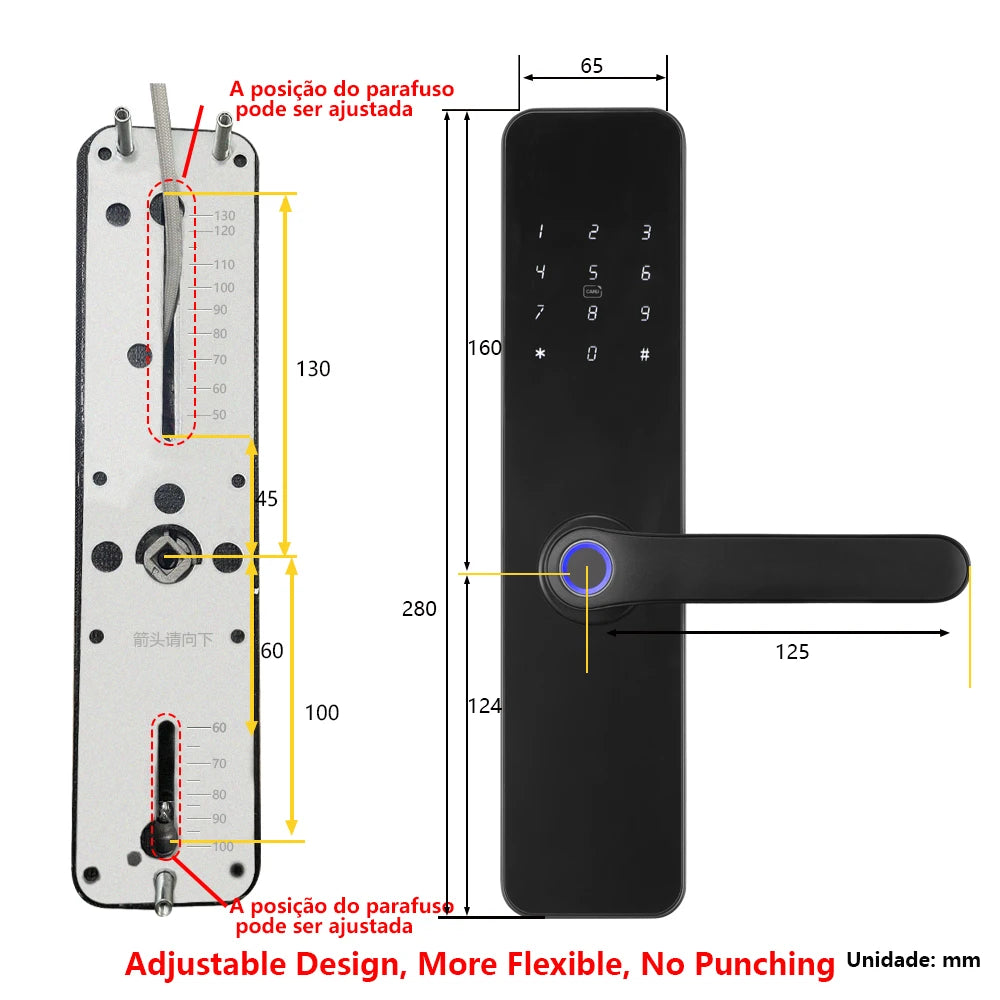 Fechadura Inteligente RAYKUBE F7 Tuya WiFi com biometria e maçaneta integrada