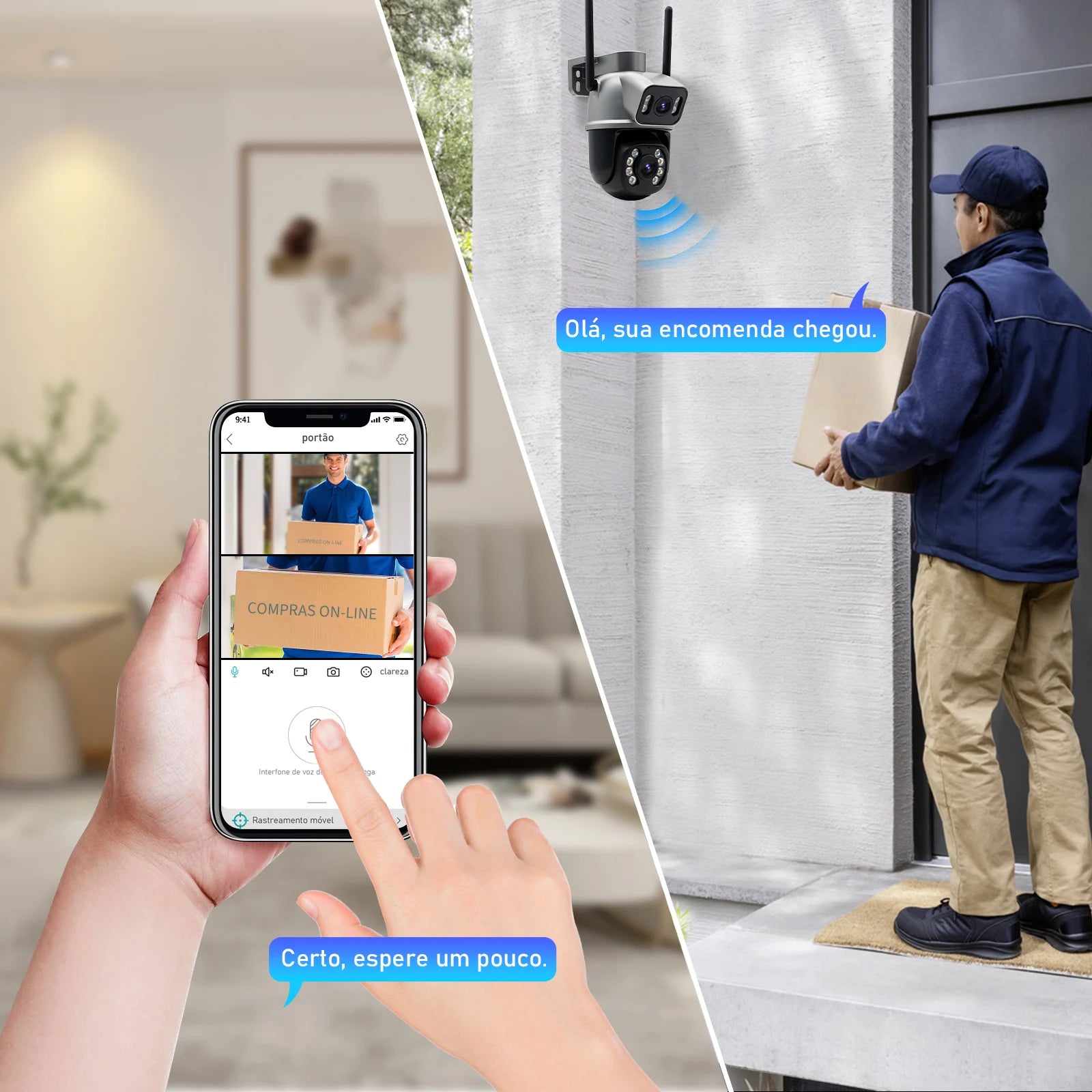 Câmera de Segurança Coibeu A28B 4K Wi-Fi com visão 360°