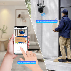 Câmera de Segurança Inteligente HD, 4K, WI-FI - Coibeu A28B – Proteção Completa 360° com Visão Dupla