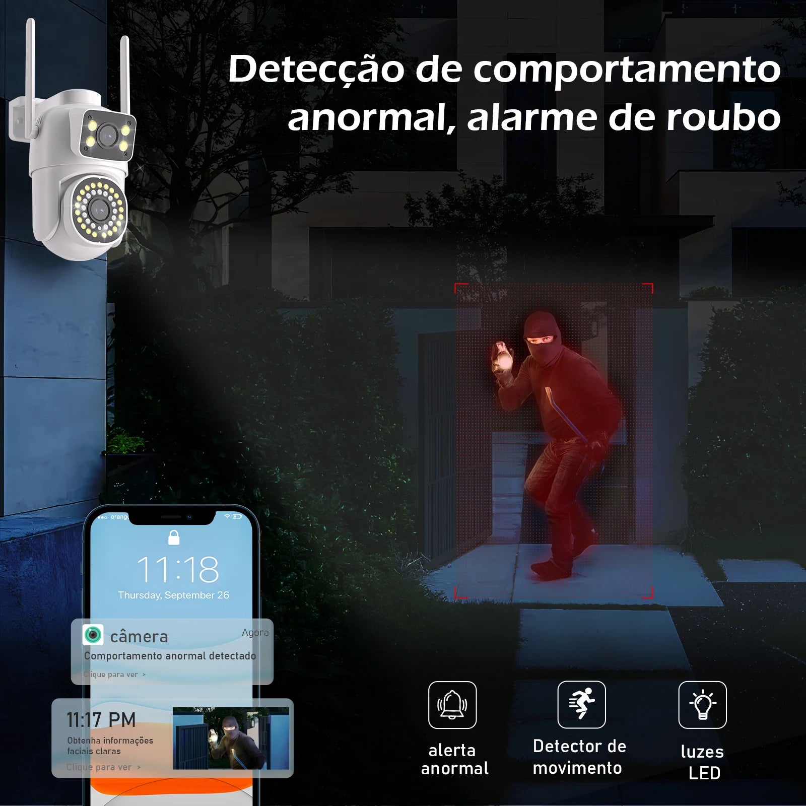 Interface do aplicativo móvel de controle da câmera