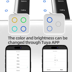 Interruptor Touch ZEMISMART com nomes personalizados no display