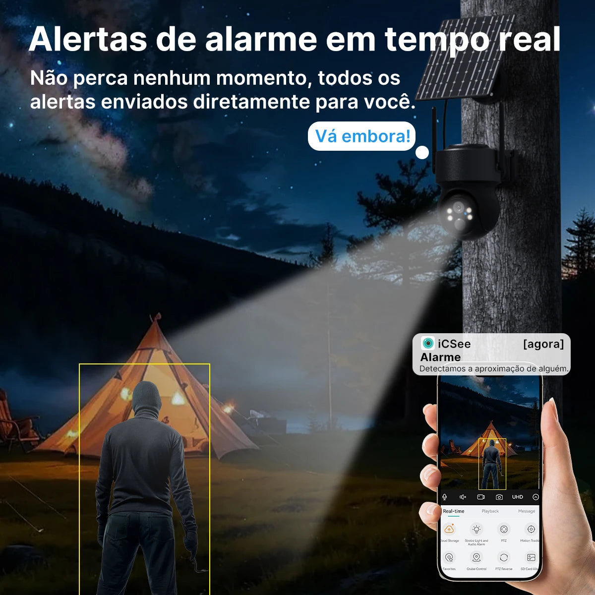 App ICSee com notificações de alerta em tempo real PIR