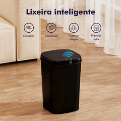 Lixeira inteligente COIBEU branca com sensor automático frontal
