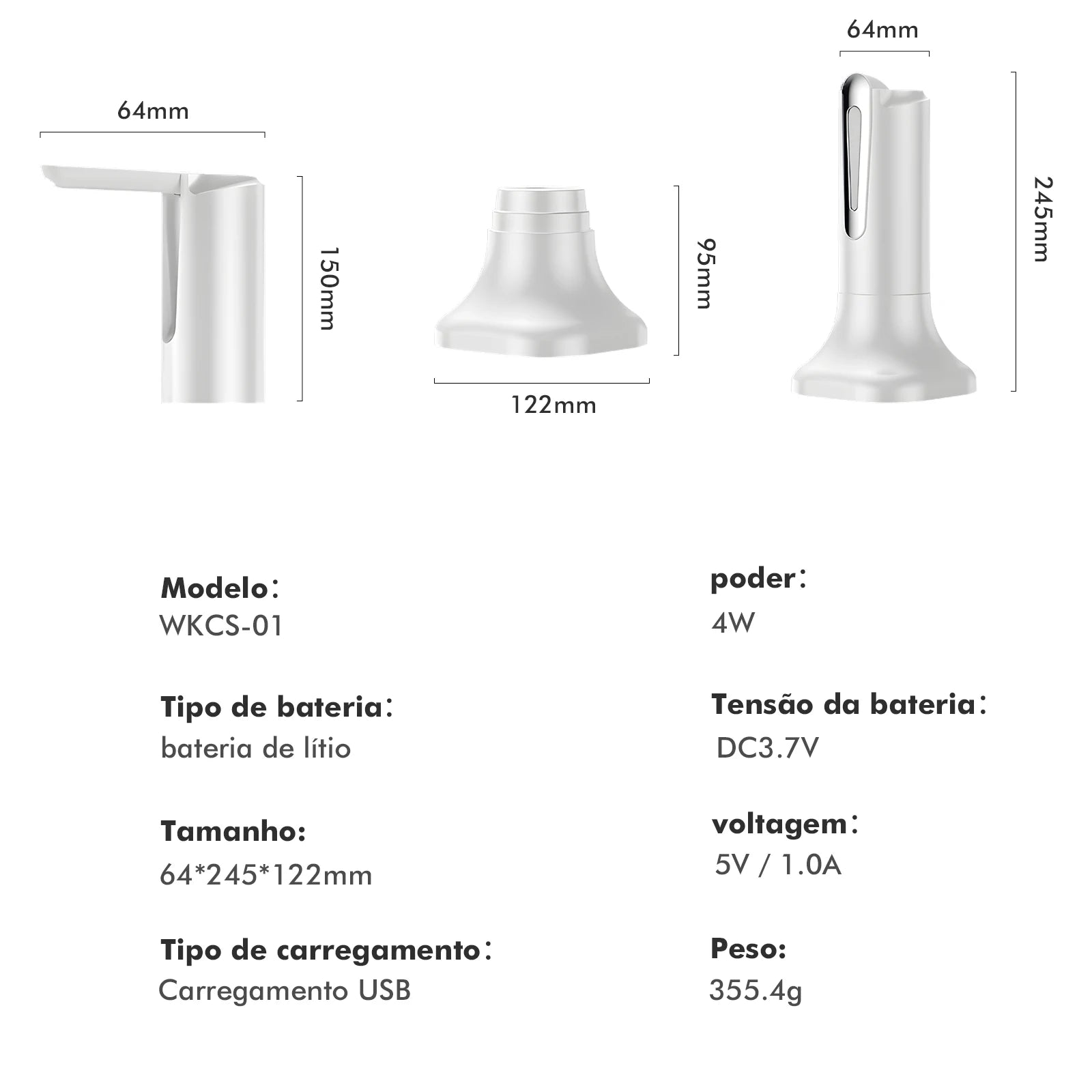 Dispensador de Água Elétrico Portátil para galão
