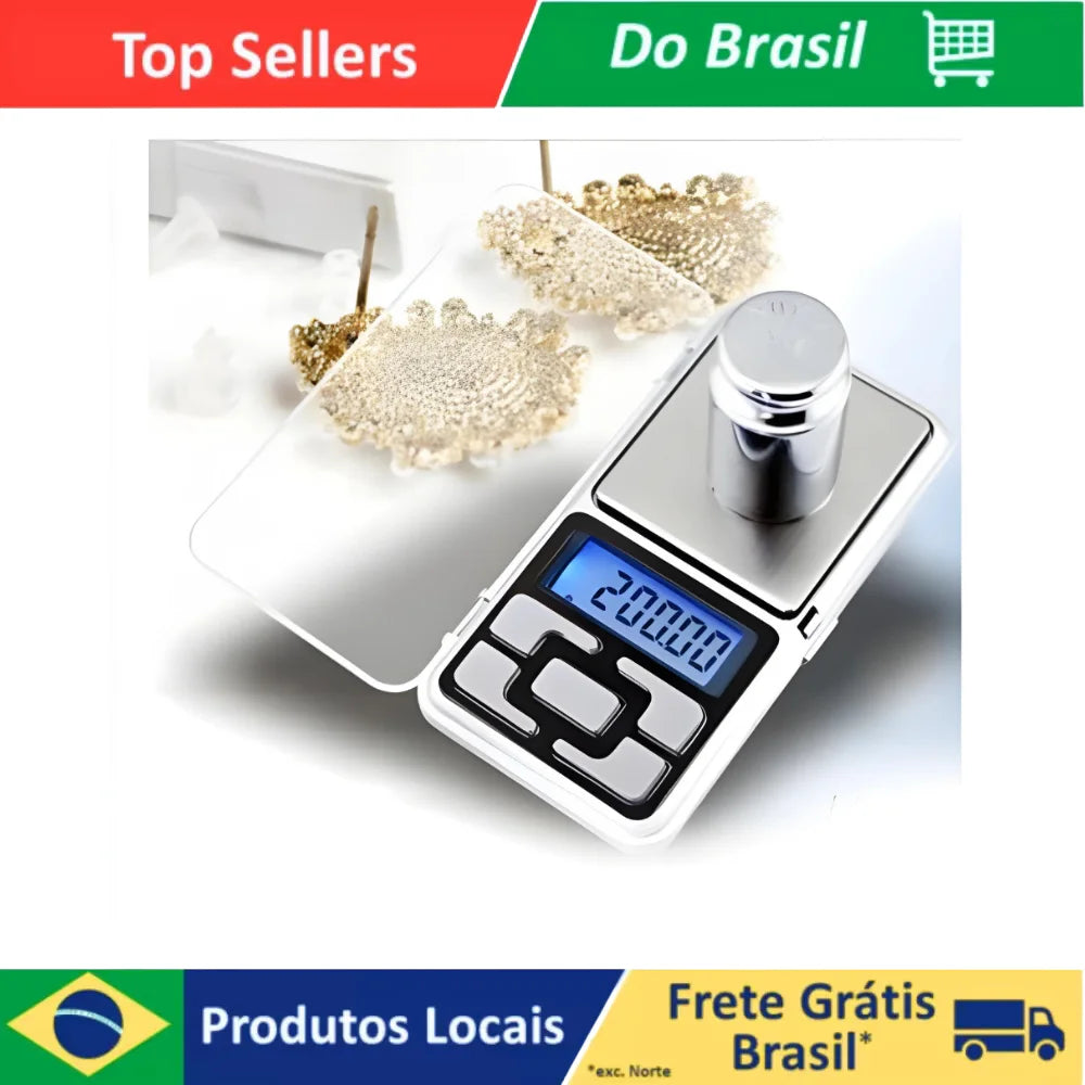 Balança digital de bolso de alta precisão vista frontal