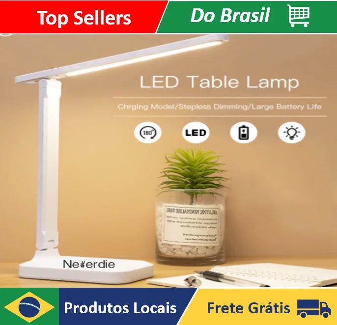 Lâmpada de leitura LED Neverdie 16 LEDs com braço ajustável e controle toque