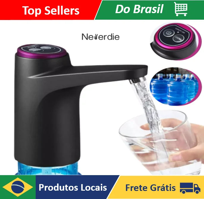 Bomba Dispensadora Elétrica para galão de 20L, USB recarregável