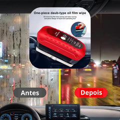 Vidro limpo e seco após aplicação do impermeabilizante para-brisas