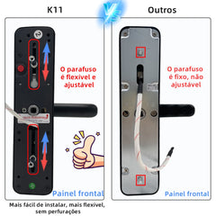 Fechadura Digital RAYKUBE K11 WiFi Tuya com biometria e voz em português
