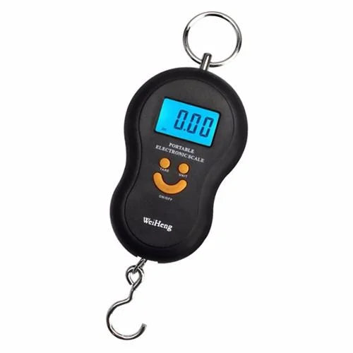 Balança digital portátil com gancho 50kg vista frontal