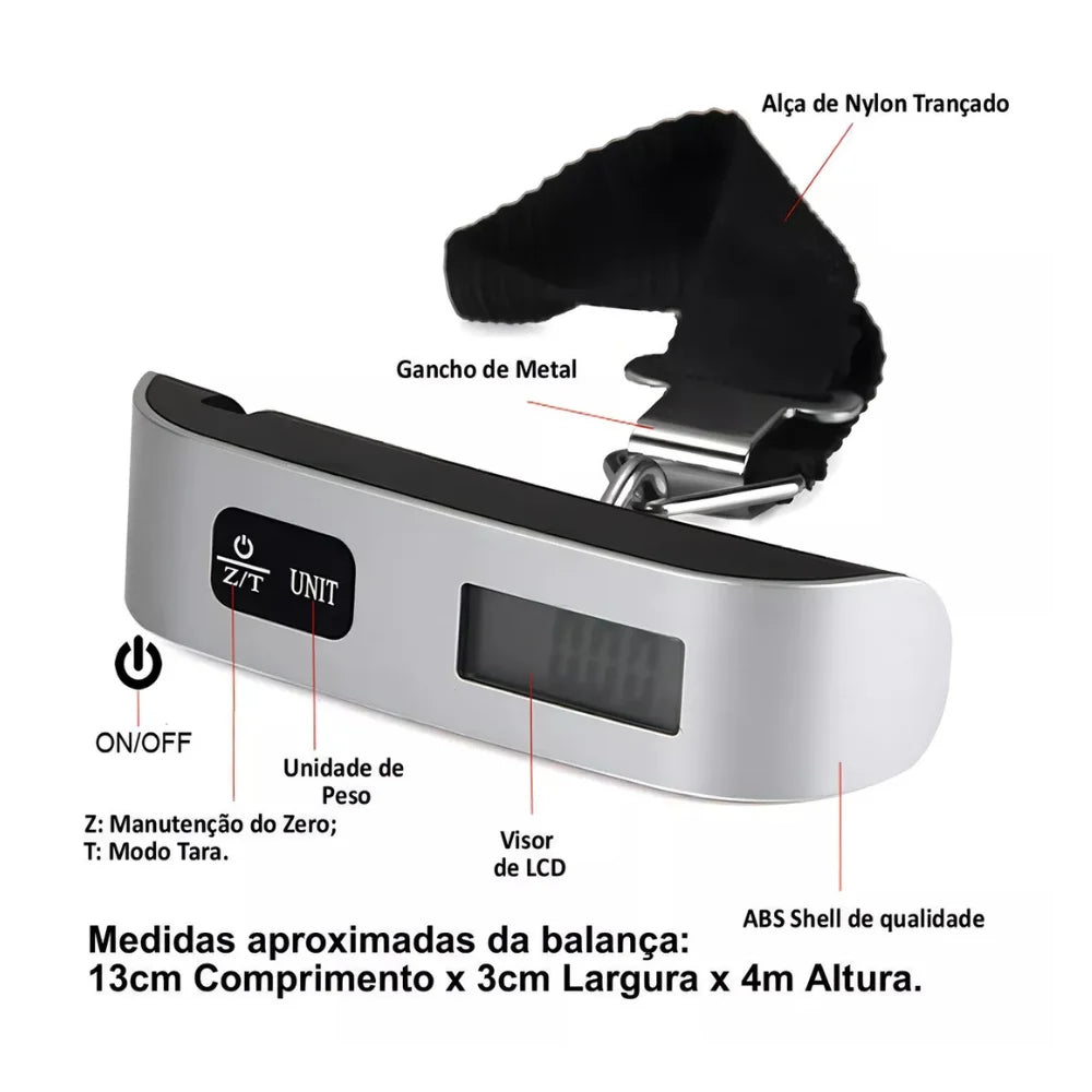 Balança digital portátil com capacidade até 50kg