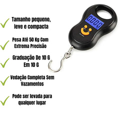 Balança portátil com fita métrica acoplada