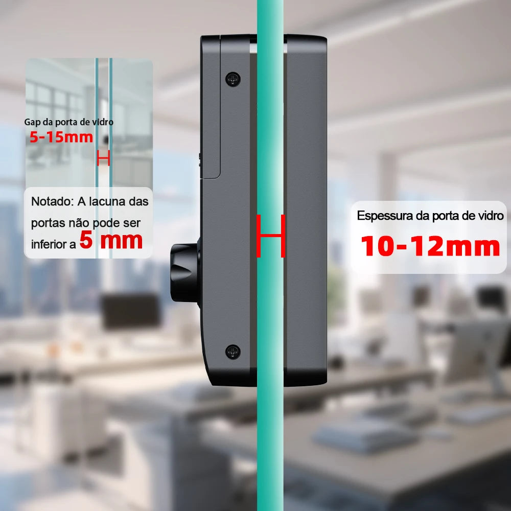Fechadura Digital RAYKUBE G18 para porta de vidro Tuya Bluetooth, sem furos