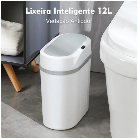 Dimensões e tamanho compacto da lixeira 12L – 15x27x30 cm